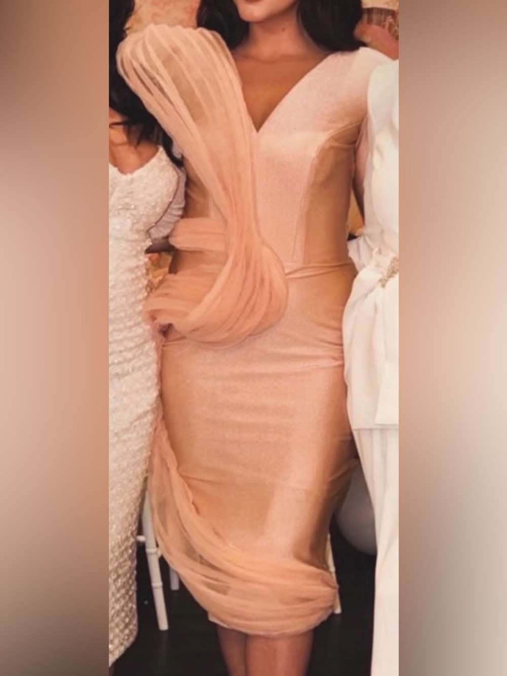 Albyina Dyala inspired Elegant Bodycon Midi Dress one of a kind CUSTOM made.